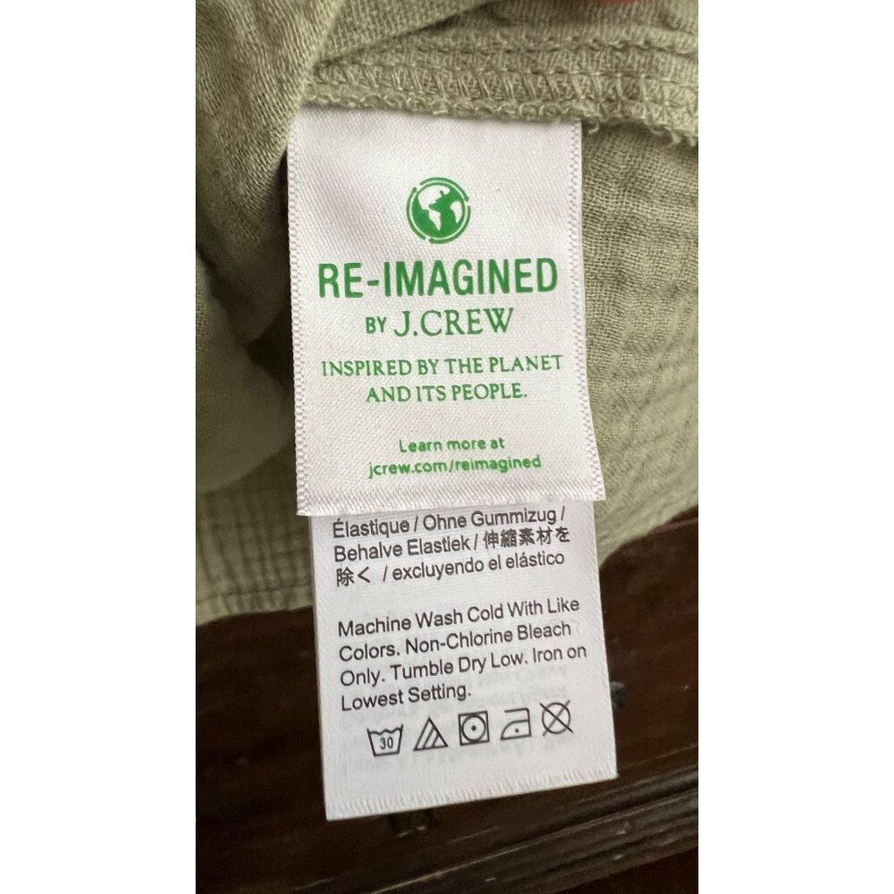 New J.Crew Squareneck Puff-Sleeve Soft Gauze Top, faded pistachio color, XS - Picture 6 of 7